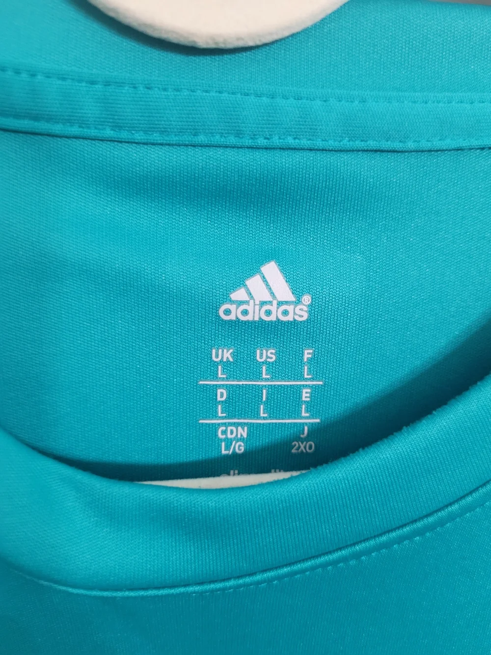 adidas Teal Short Sleeve Crew Neck Athletic T-Shirt Mens- L
